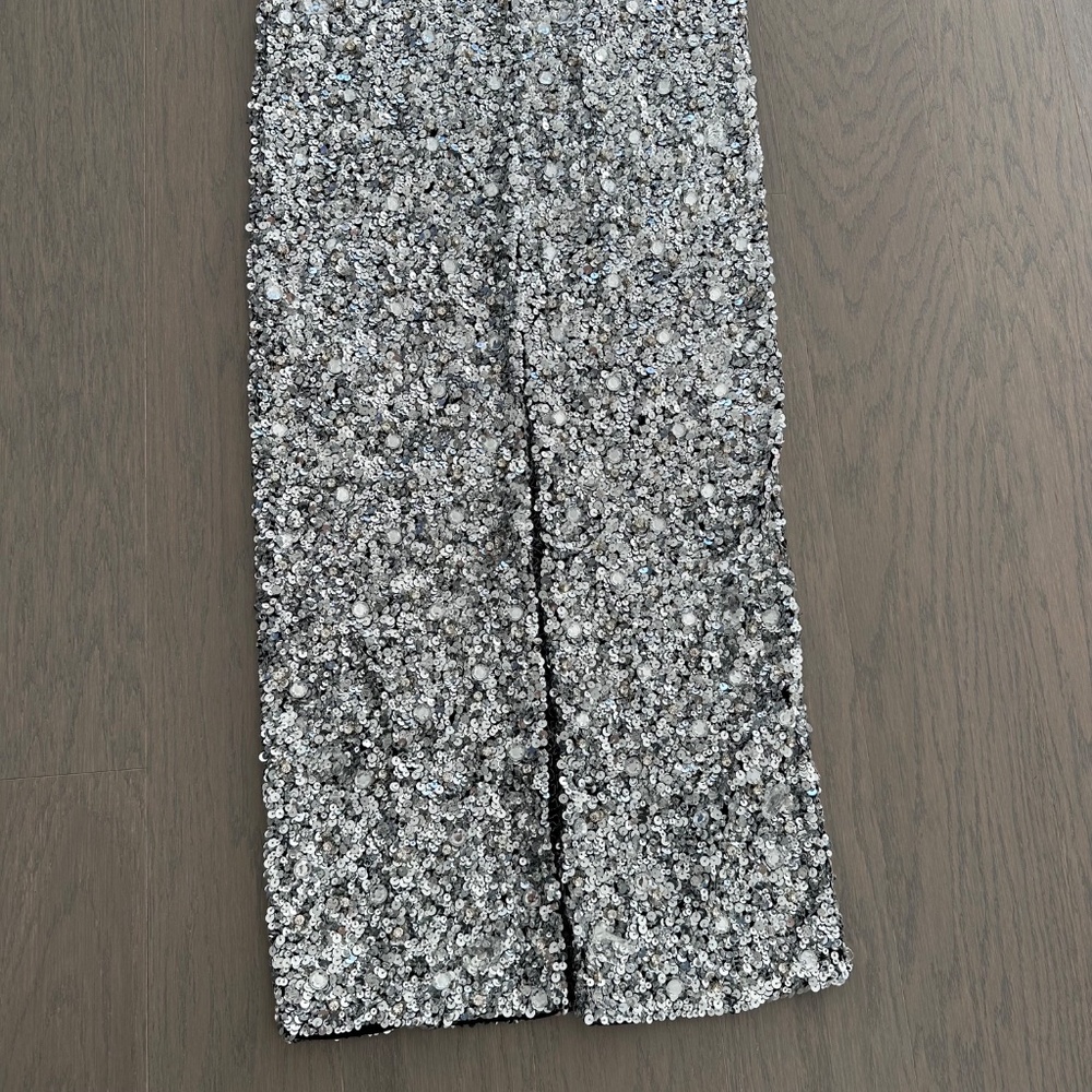 Alice + Olivia Silver Sequin Maxi Dress - Picture 9 of 12